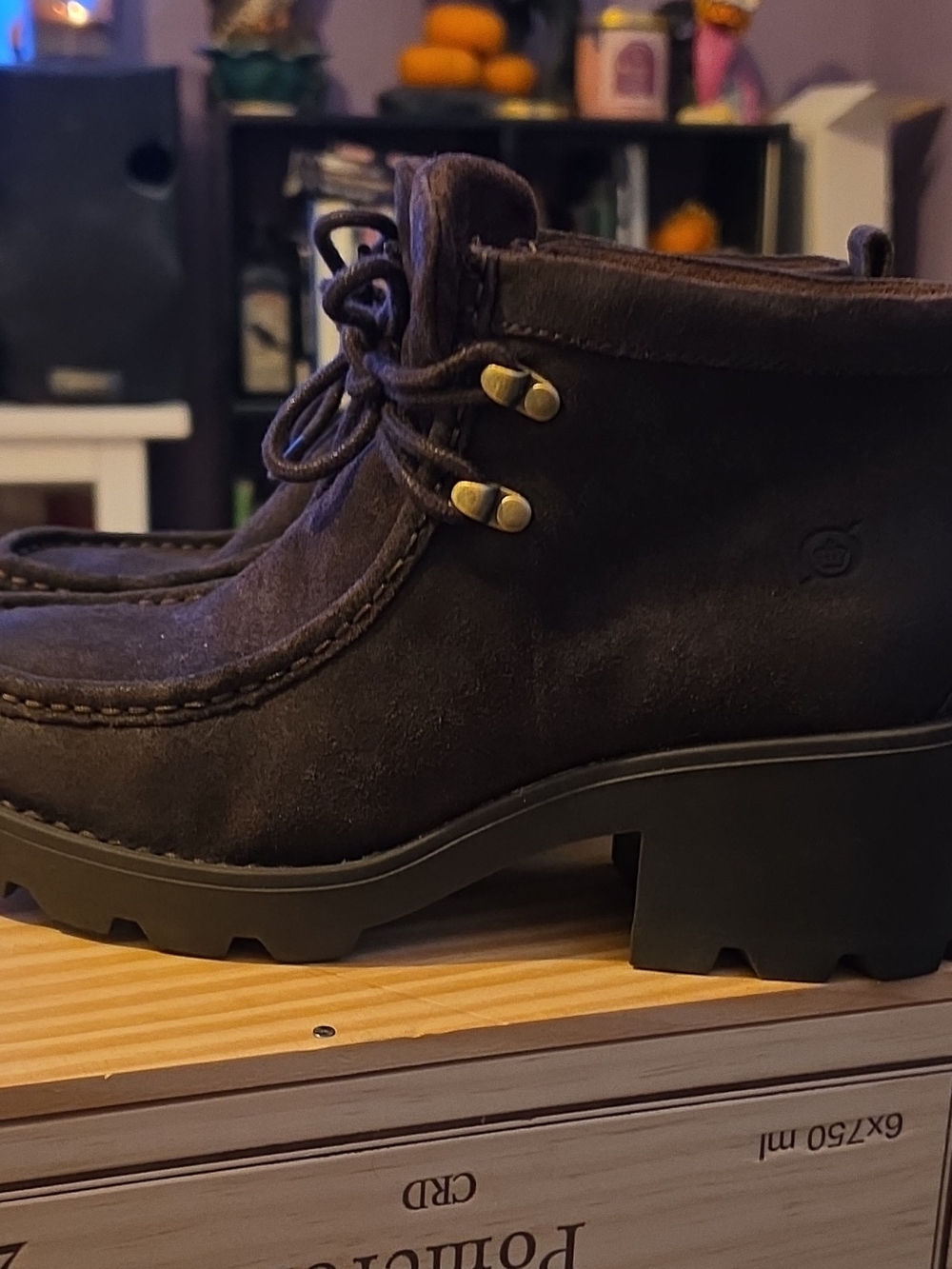 Women's Dark Brown Suede Lace-Up Ankle Boot